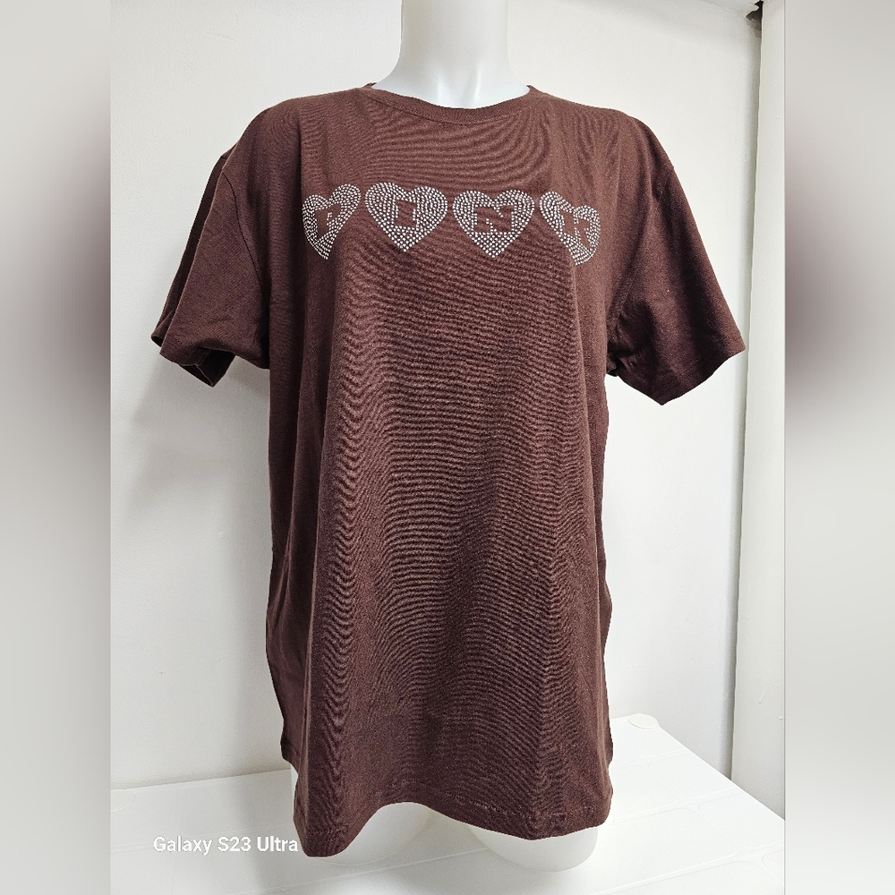 Victoria's Secret Pink Campus Cotton Short Sleeve Tee with Rhinestone